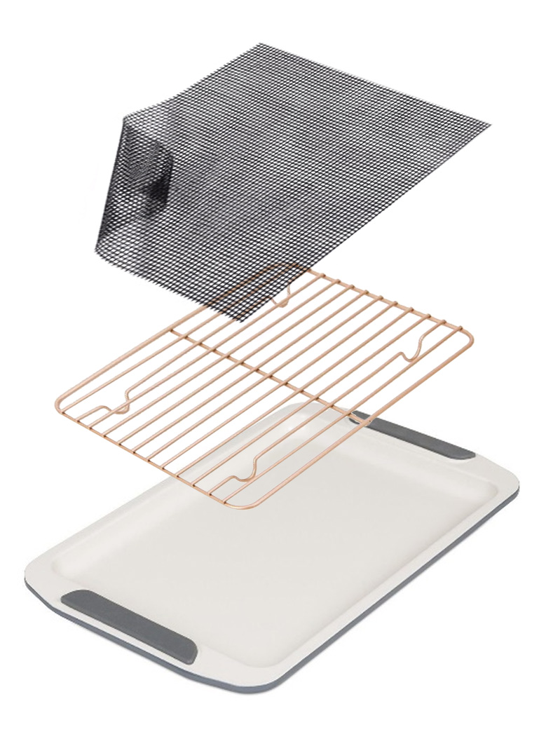 Baking tray, rack and mesh Baking tray, rack and mesh