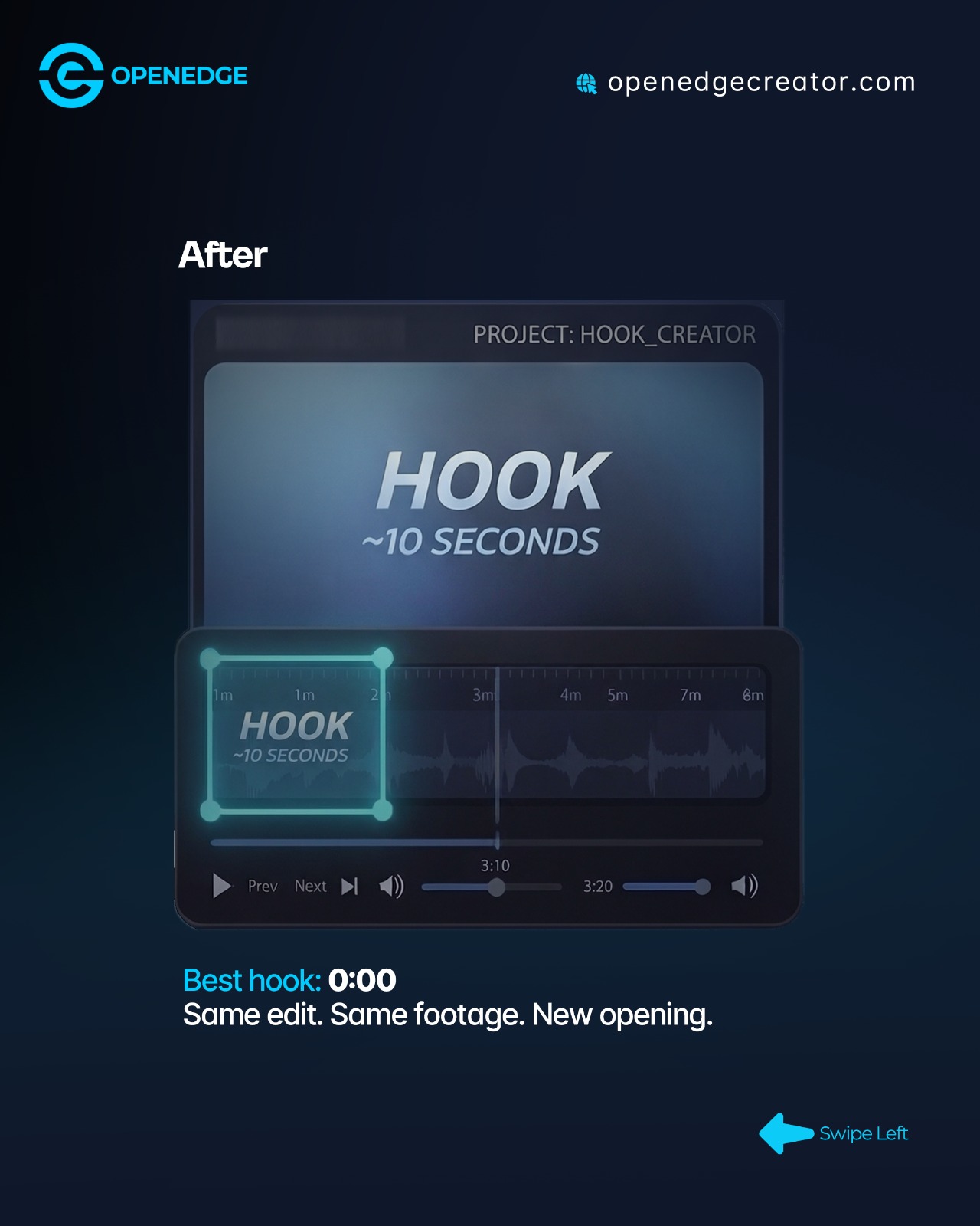 OpenEdge creative showing a stronger video opening on a phone