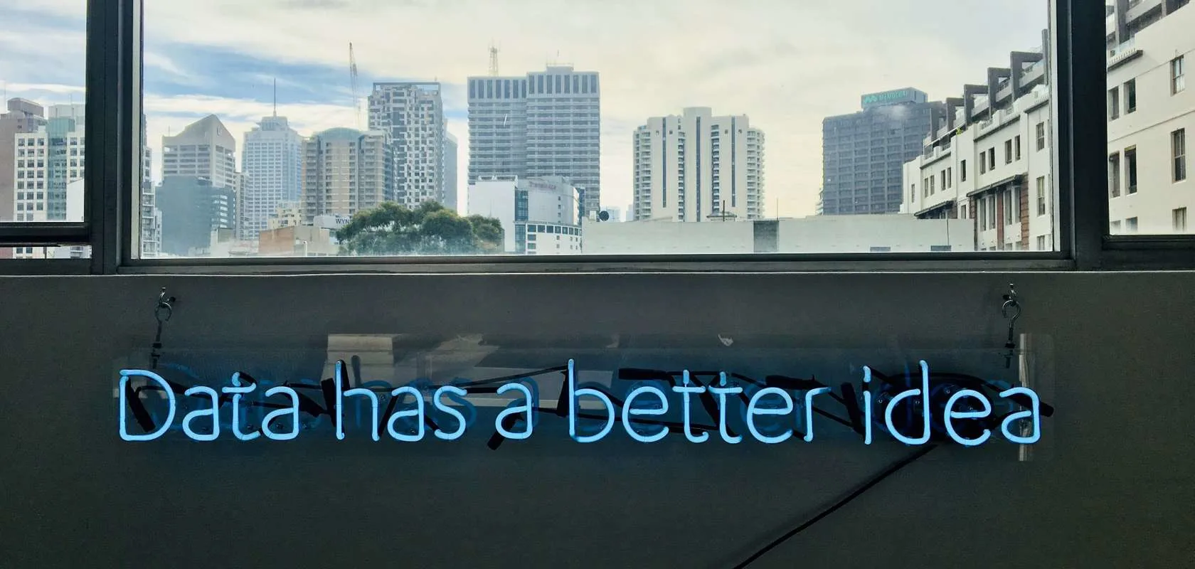 An office window overlooking a cityscape