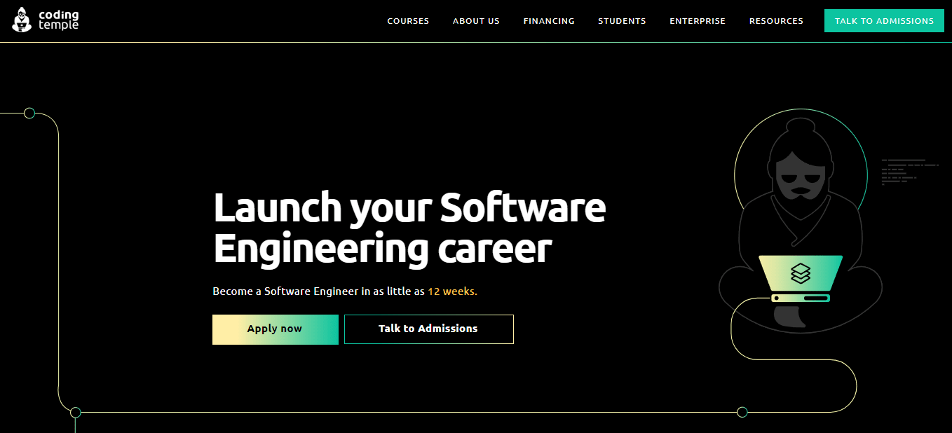 screenshot of Software Engineering Bootcamp page from Coding Temple website