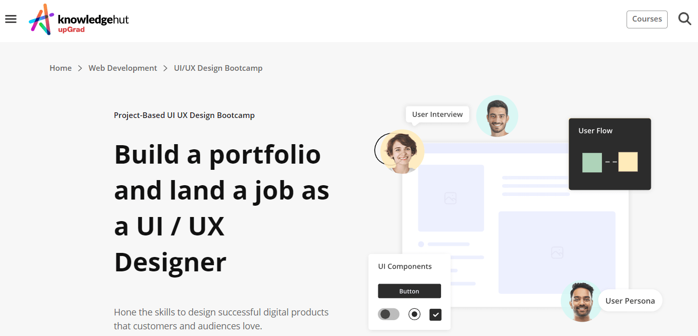 screenshot of UI UX Design Bootcamp page from KnowledgeHut's website