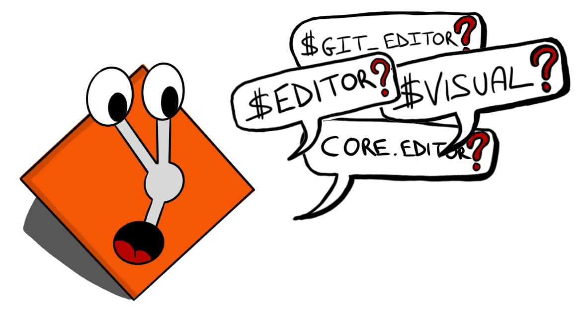 Git logo asking which editor to use