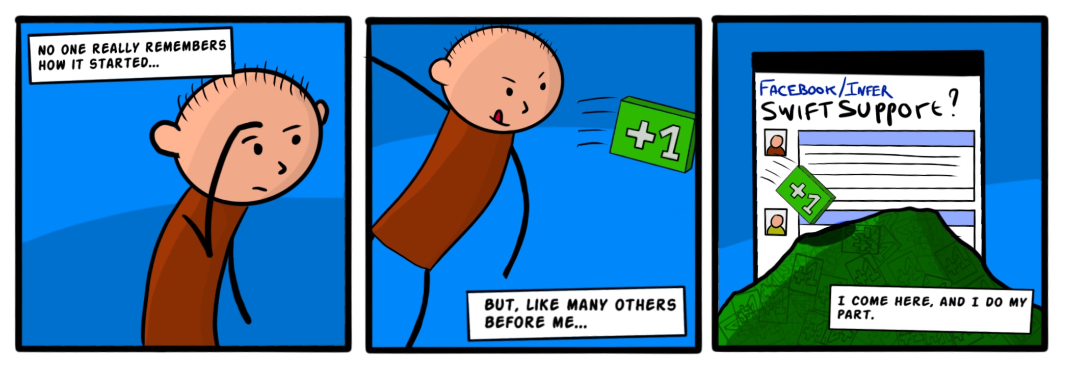 People sending +1 messages to a github issue