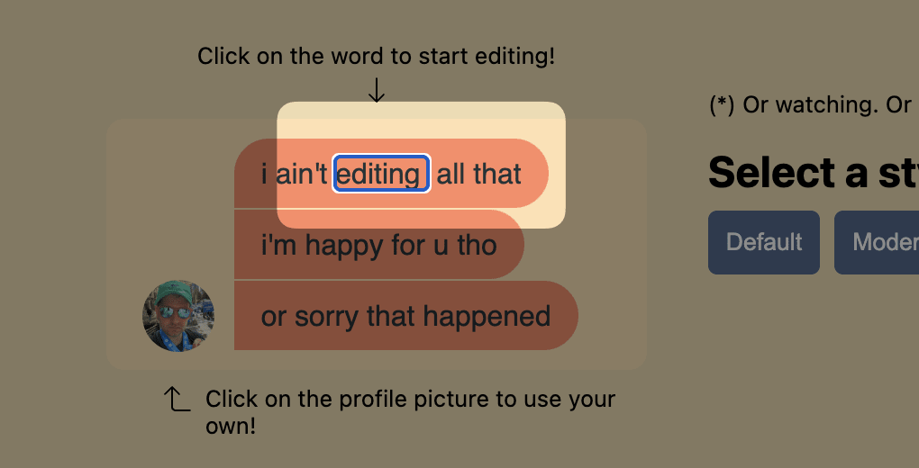 I wanted the word reading to be easily editable 