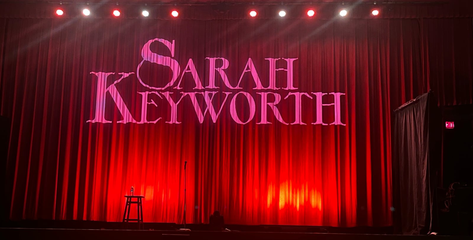 The stage where Sarah Keyworth was about to perform 
