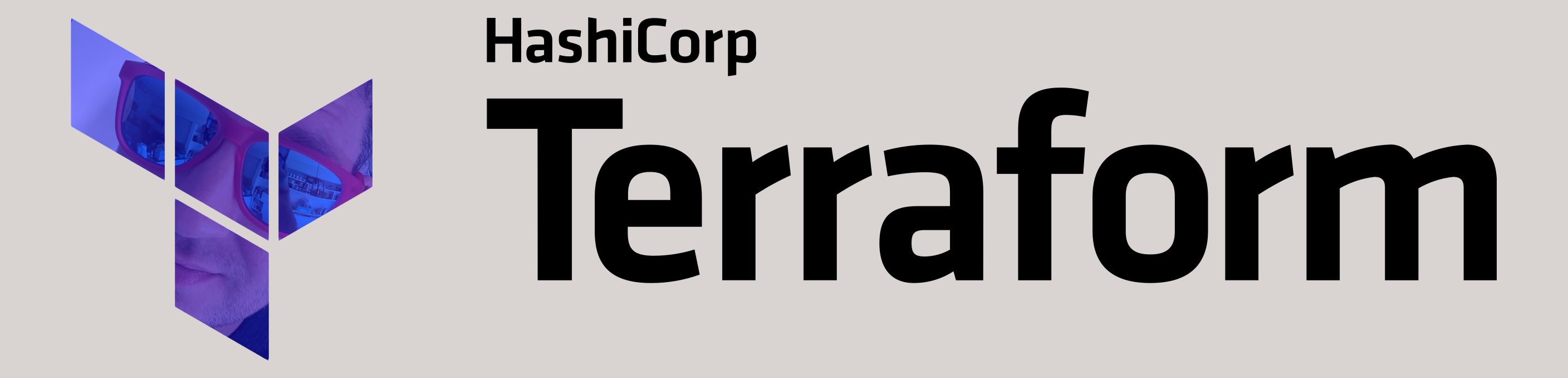 Terraform, its logo and my face, for some reason 