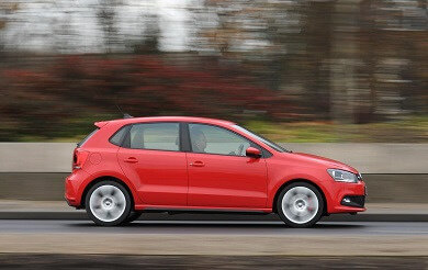 Volkswagen Polo in red