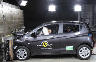 Grey Vauxhall Viva crash test