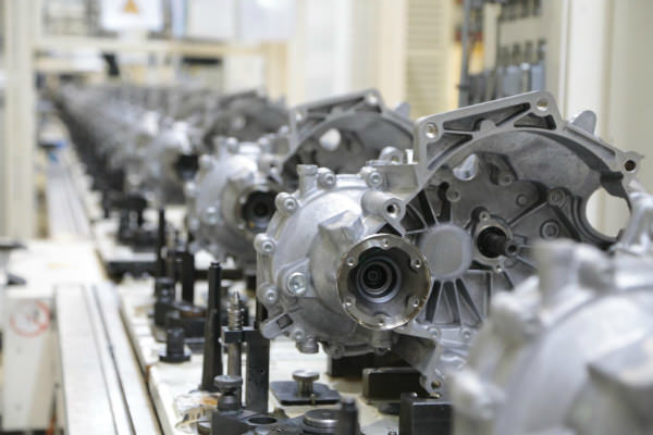 image of a gearbox being built in a factory