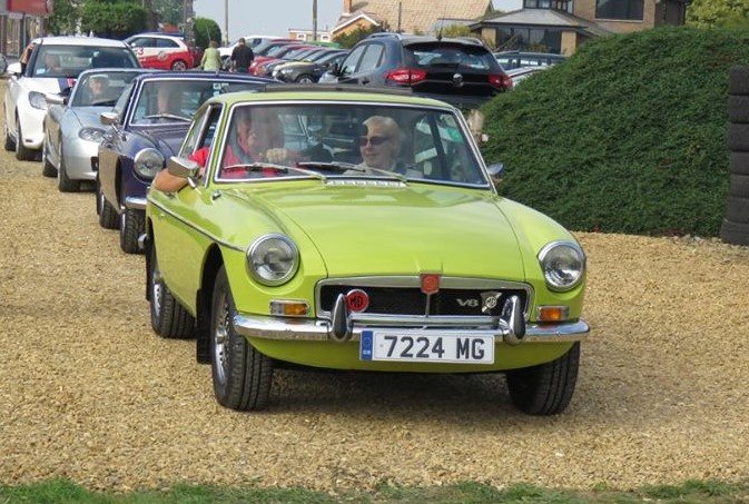 image of a classic green mg car