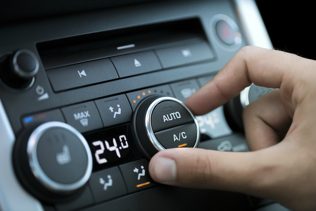 image of a car air conditioning control on dashboard