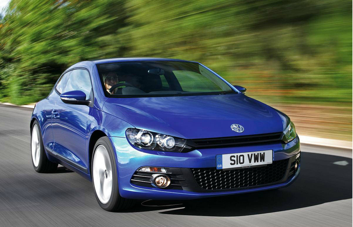 image of a blue volkswagen scirrocco car exterior