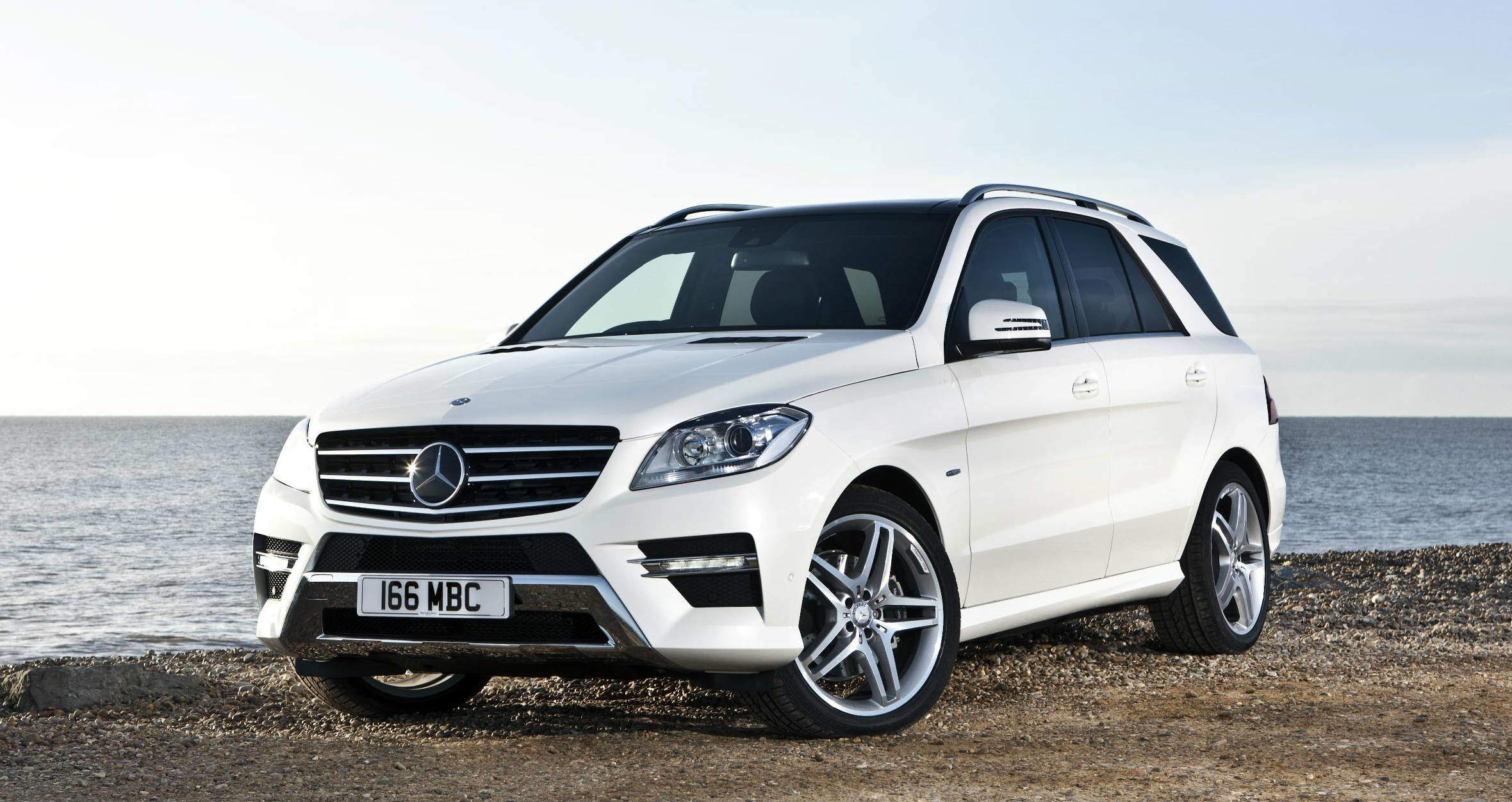 image of a white mercedes-benz m class car exterior