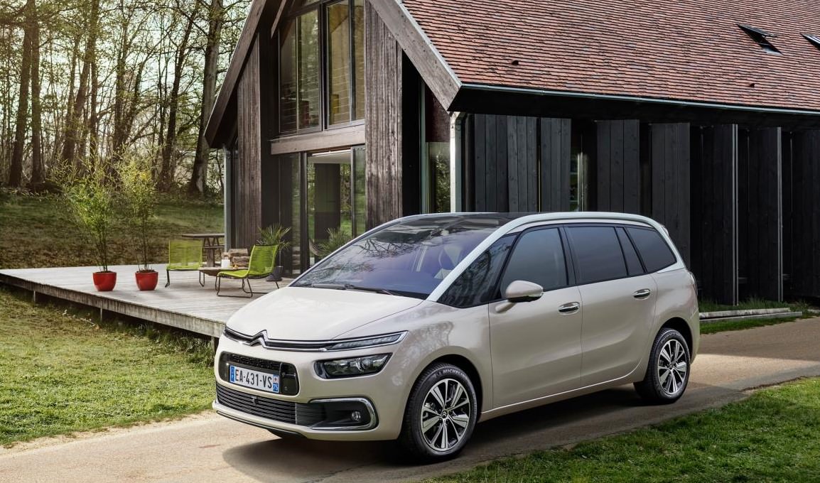 image of a light grey citroen c4 grand car exterior