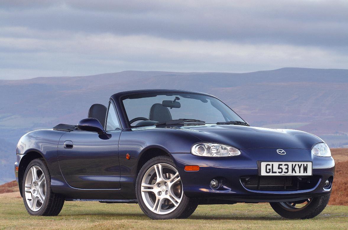 image of a  dark blue Mazda MX-5