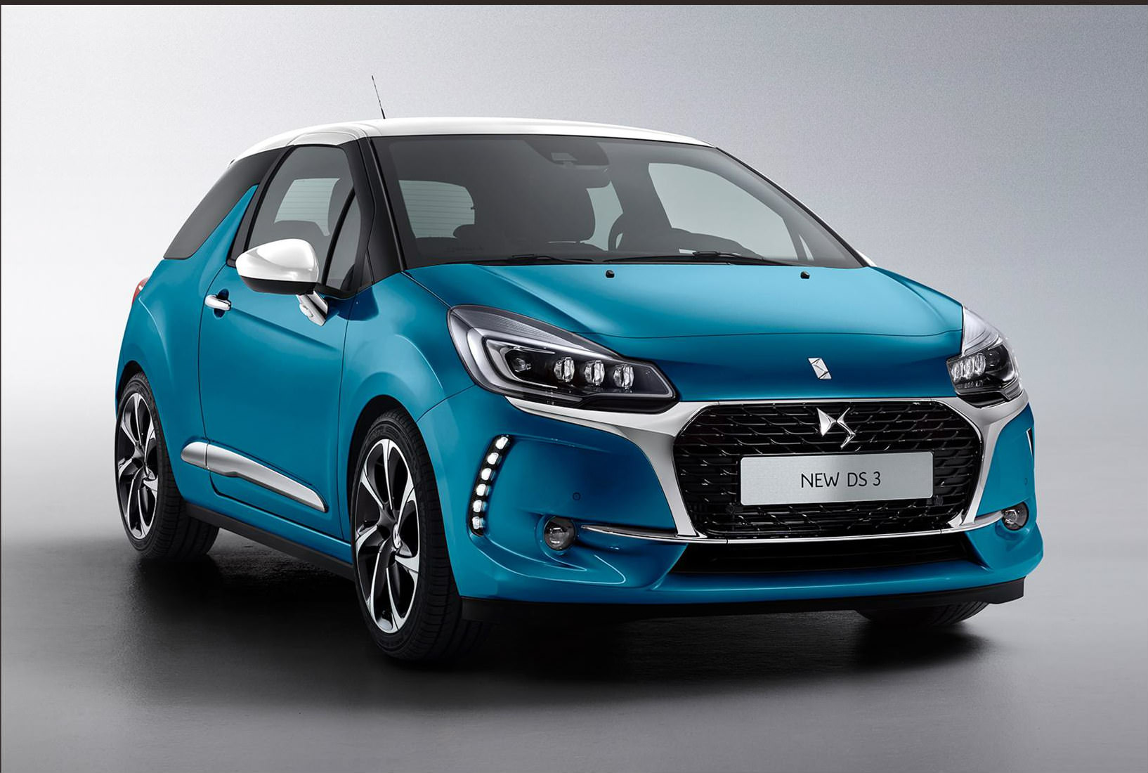 image of a blue ds 3 car exterior 