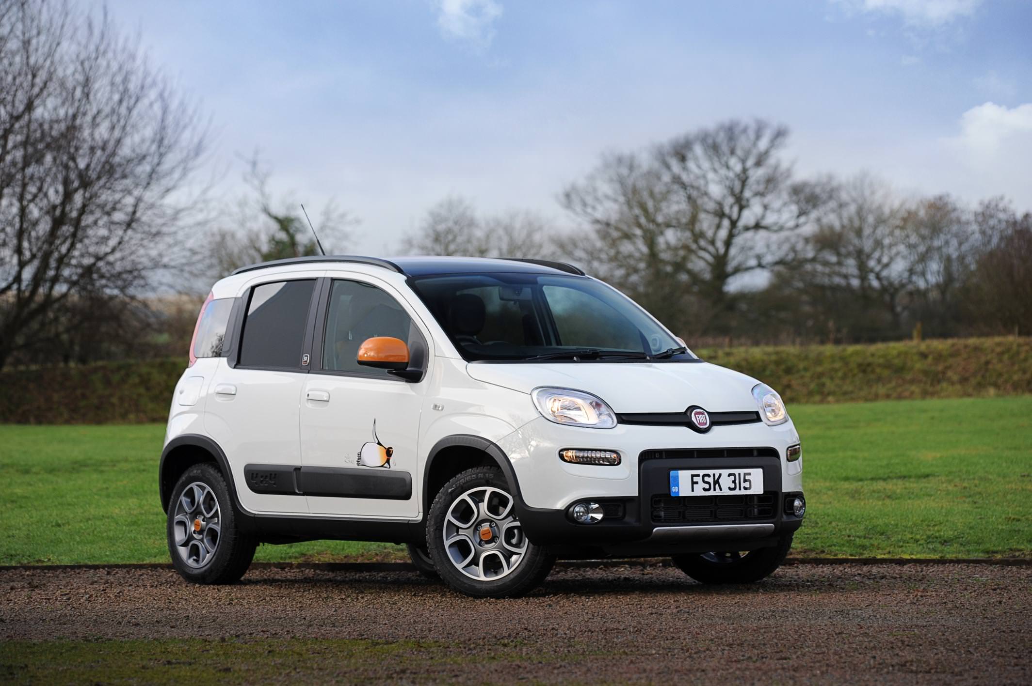 image of a white fiat panda 4x4 car exterior