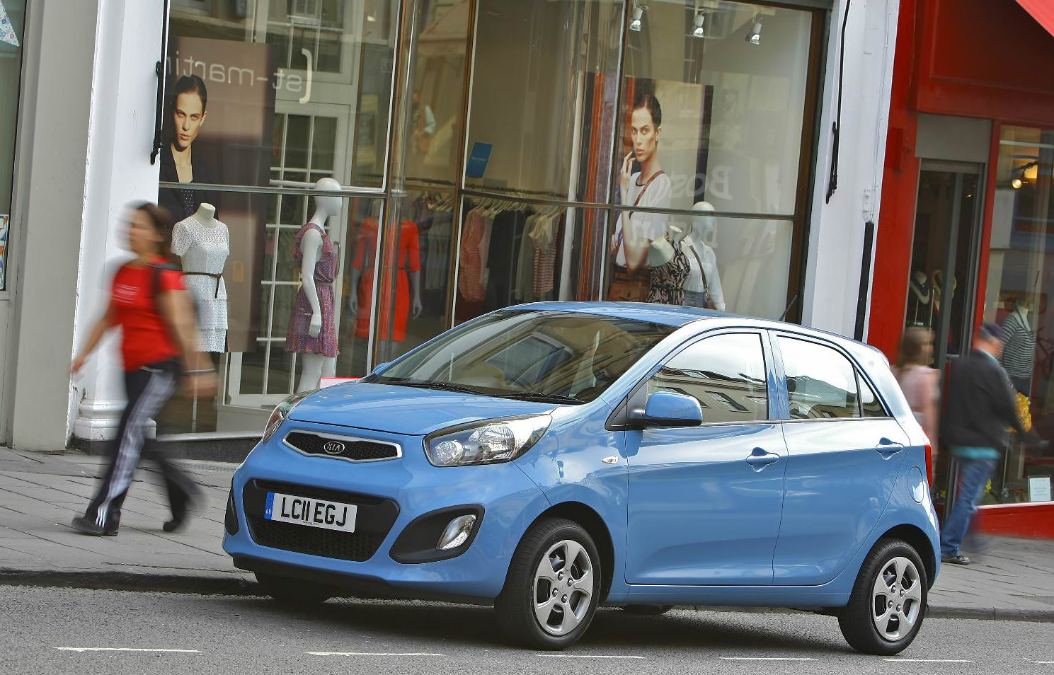 image of a blue kia picanto car exterior