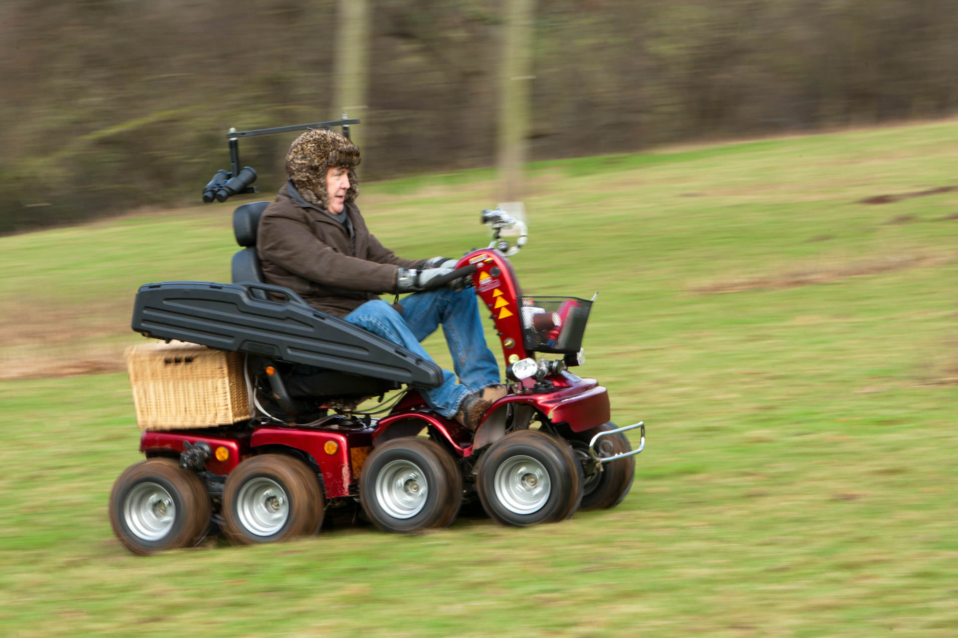 image of jeremy clarkson on a modified mobility scooter