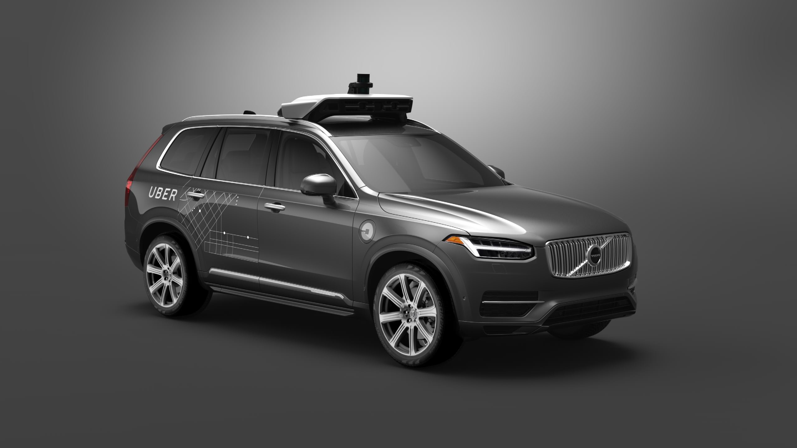 image of a volvo car which is being used as an uber taxi