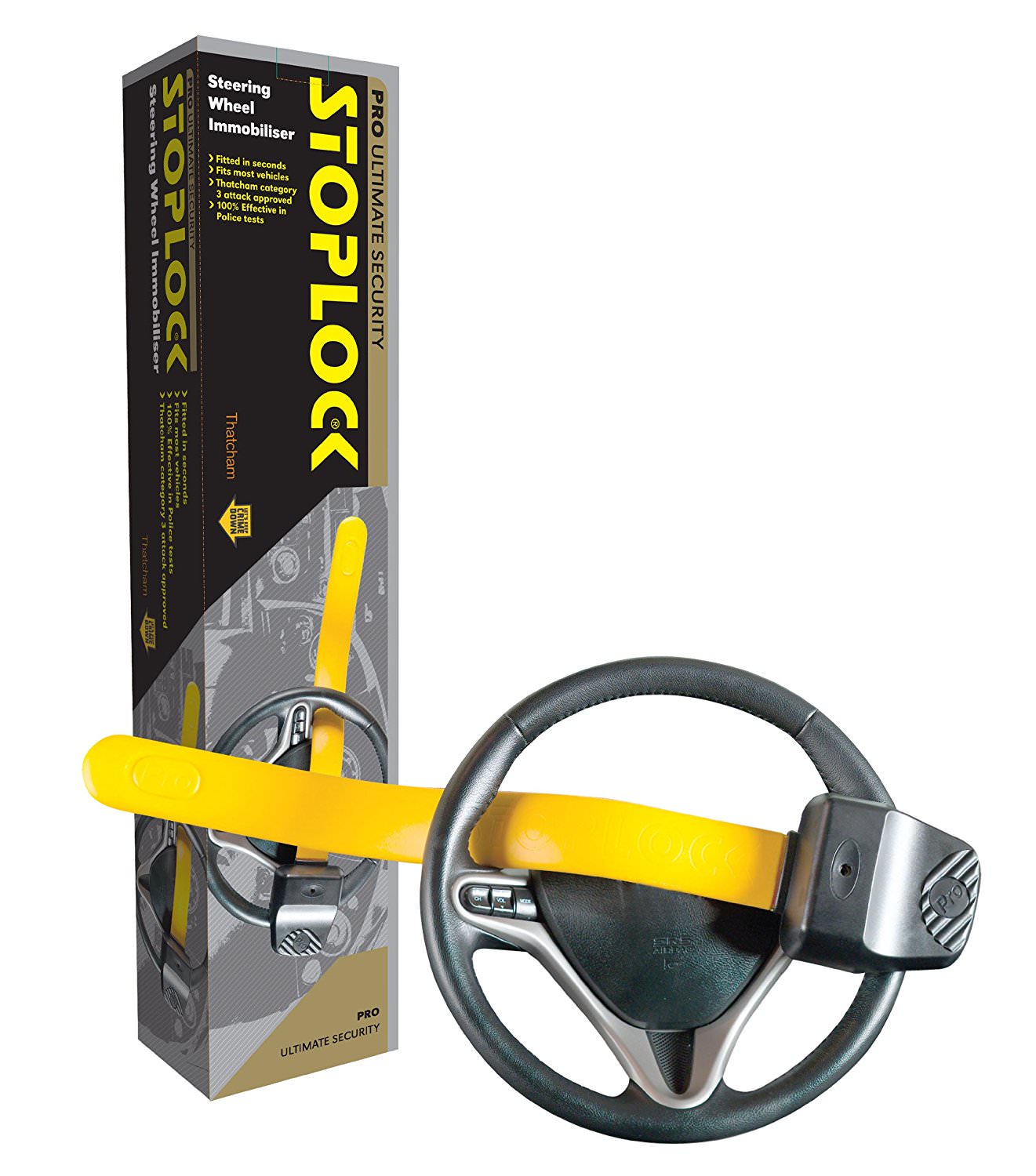 image of a stoplock pro steering lock vehicle anti theft device