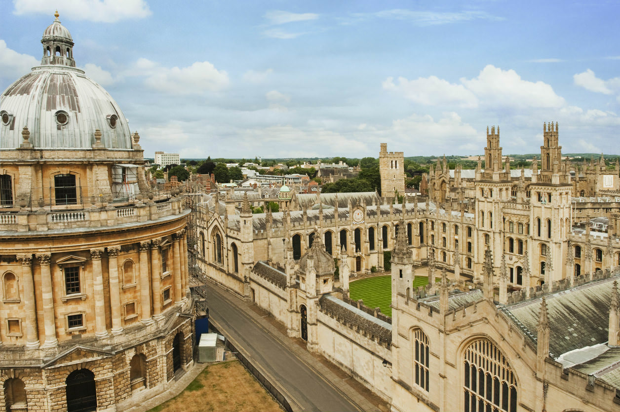 image of a birds eye view of part of oxford city centre