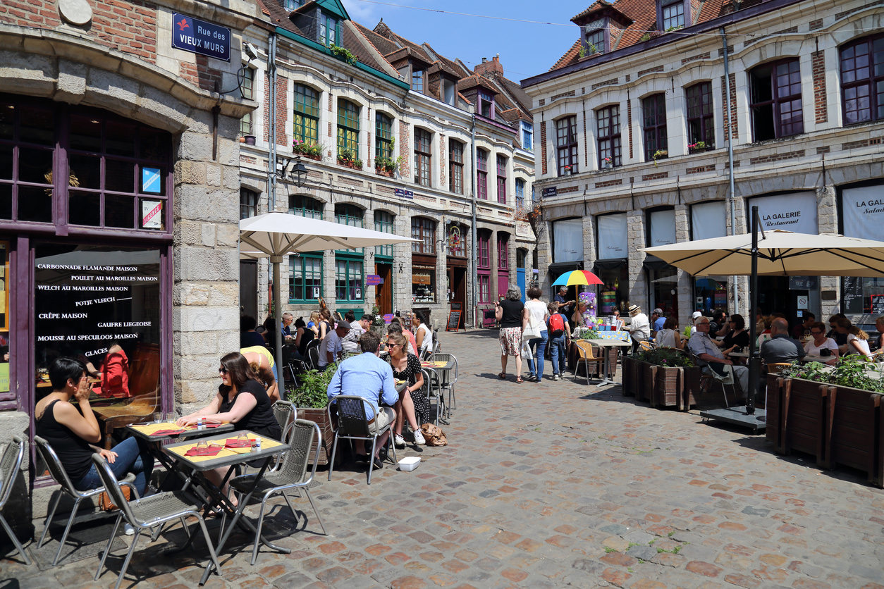 image of a town centre in france