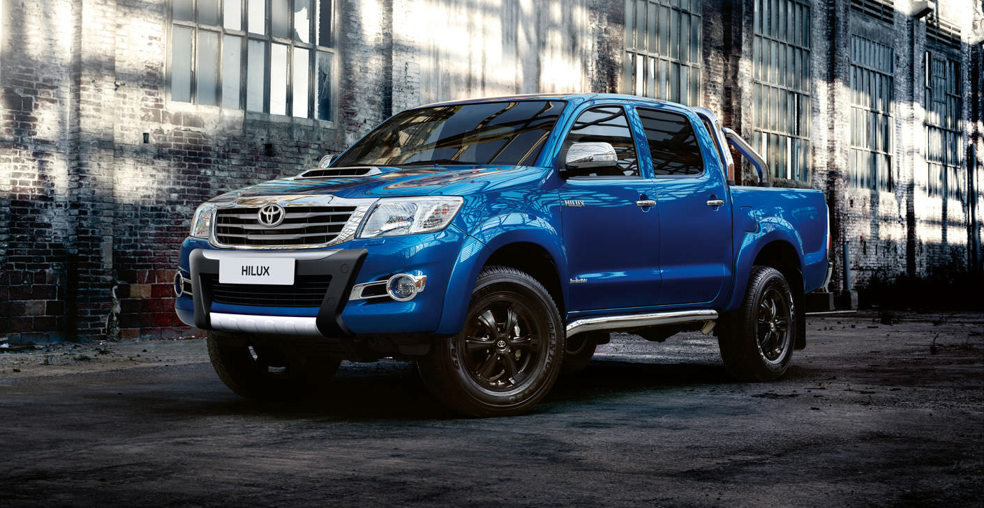 image of a blue toyota hilux car exterior