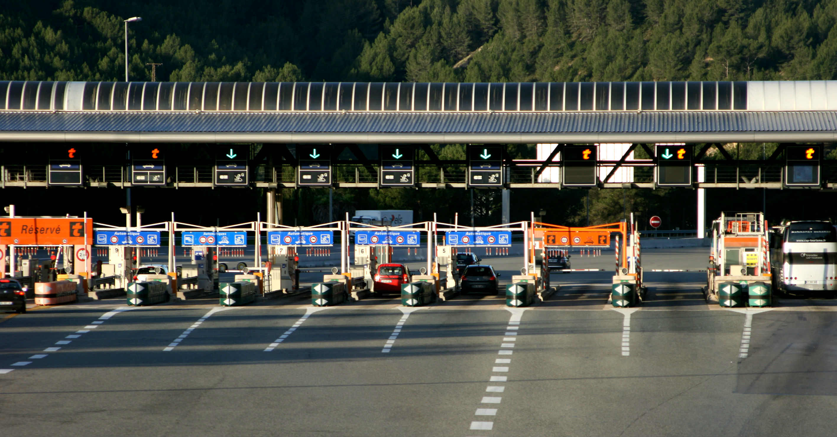 Driving trip to France - toll booth