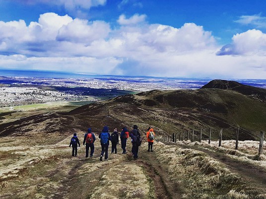 Children hiking on a trip with Cargilfield private boarding school Edinburgh