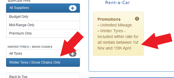 winter tyres filter winter filter