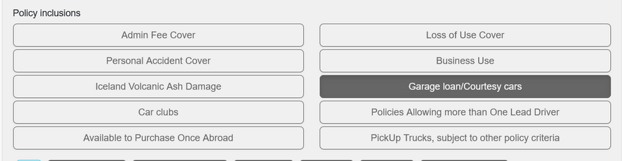 garage loan filter