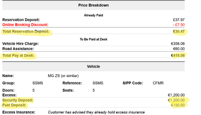Clarify price breakdown price breakdown