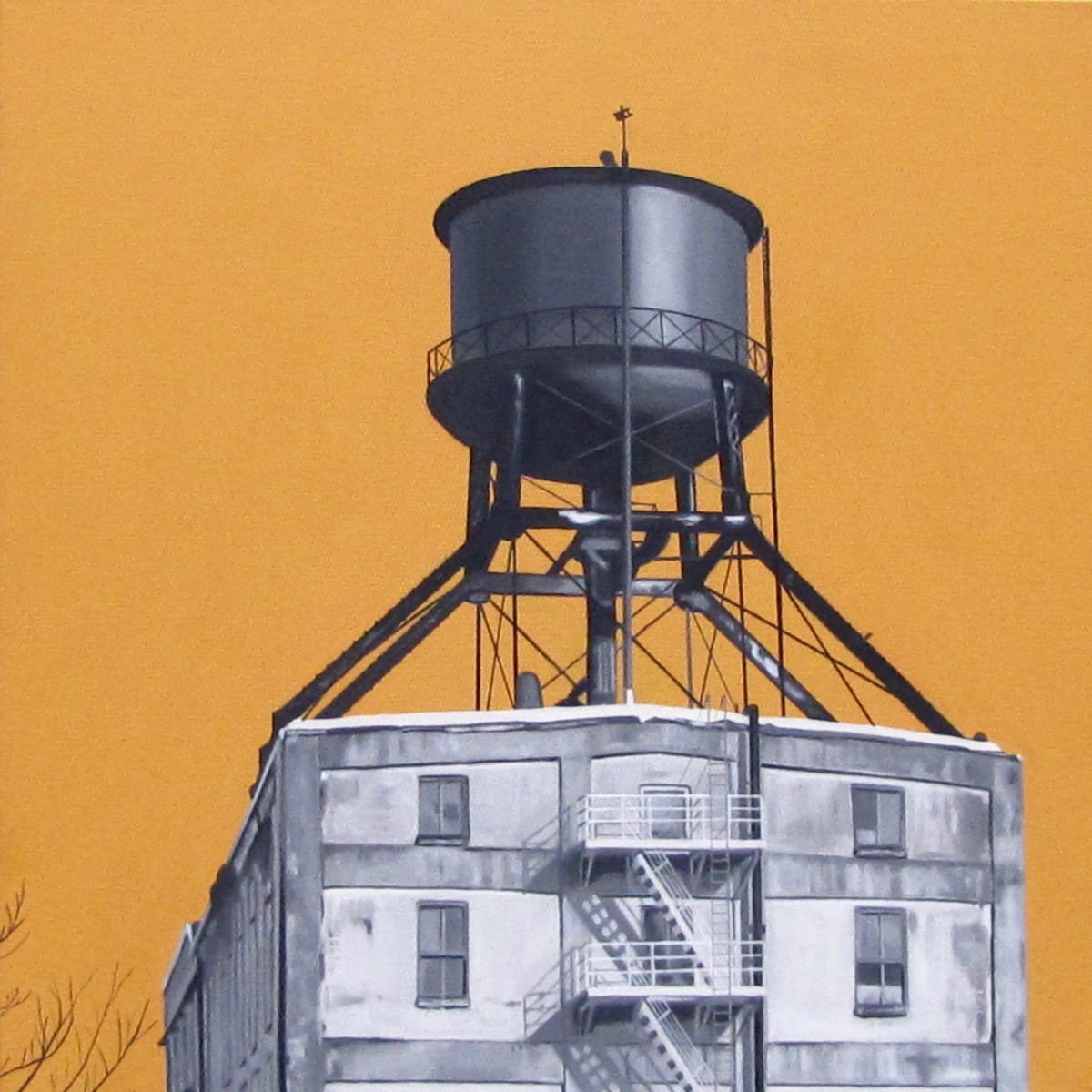 Centennial Mills II, 24 x 24 in, Oil on Canvas