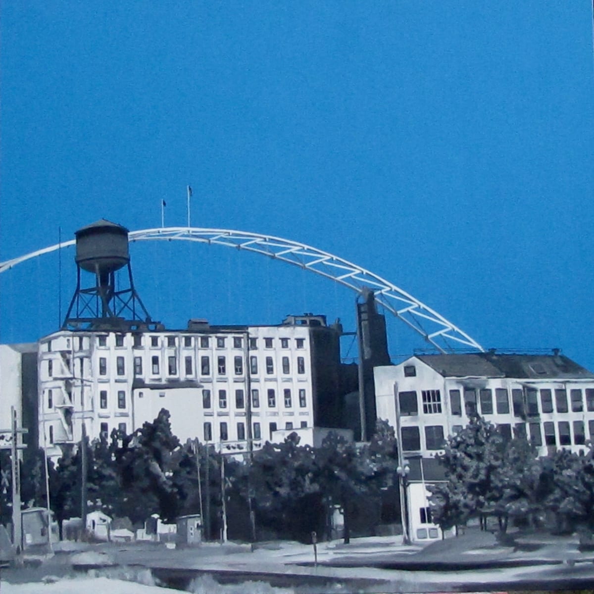 Centennial Mills, 36 x 36 in, Oil on Canvas