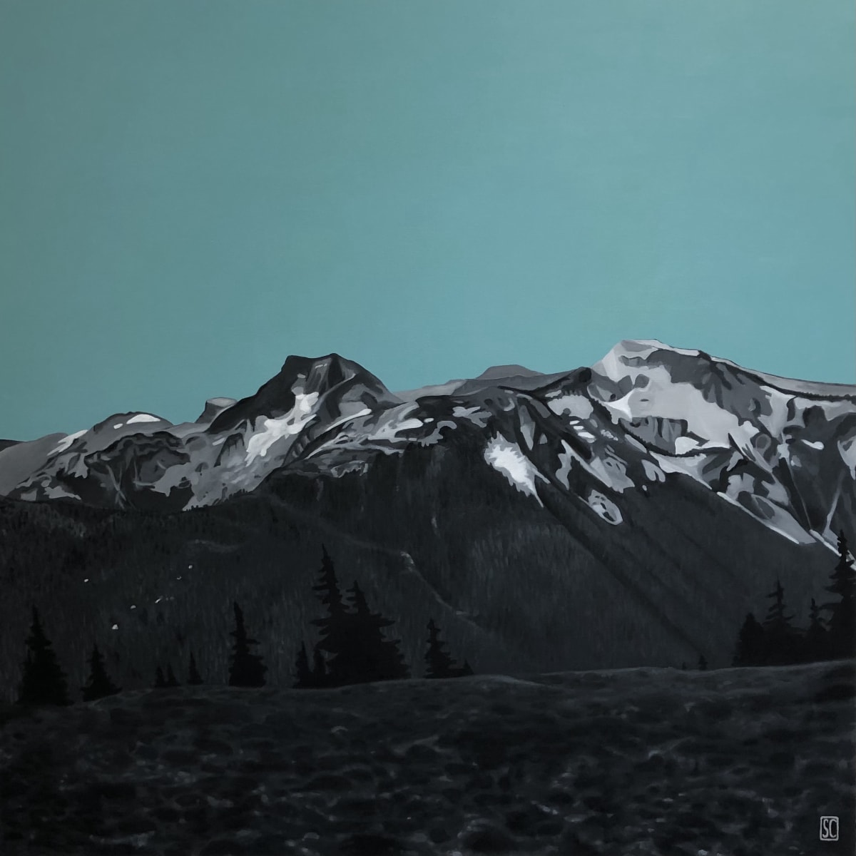 North Cascades, 36 x 36 in, Oil & Acrylic on Canvas