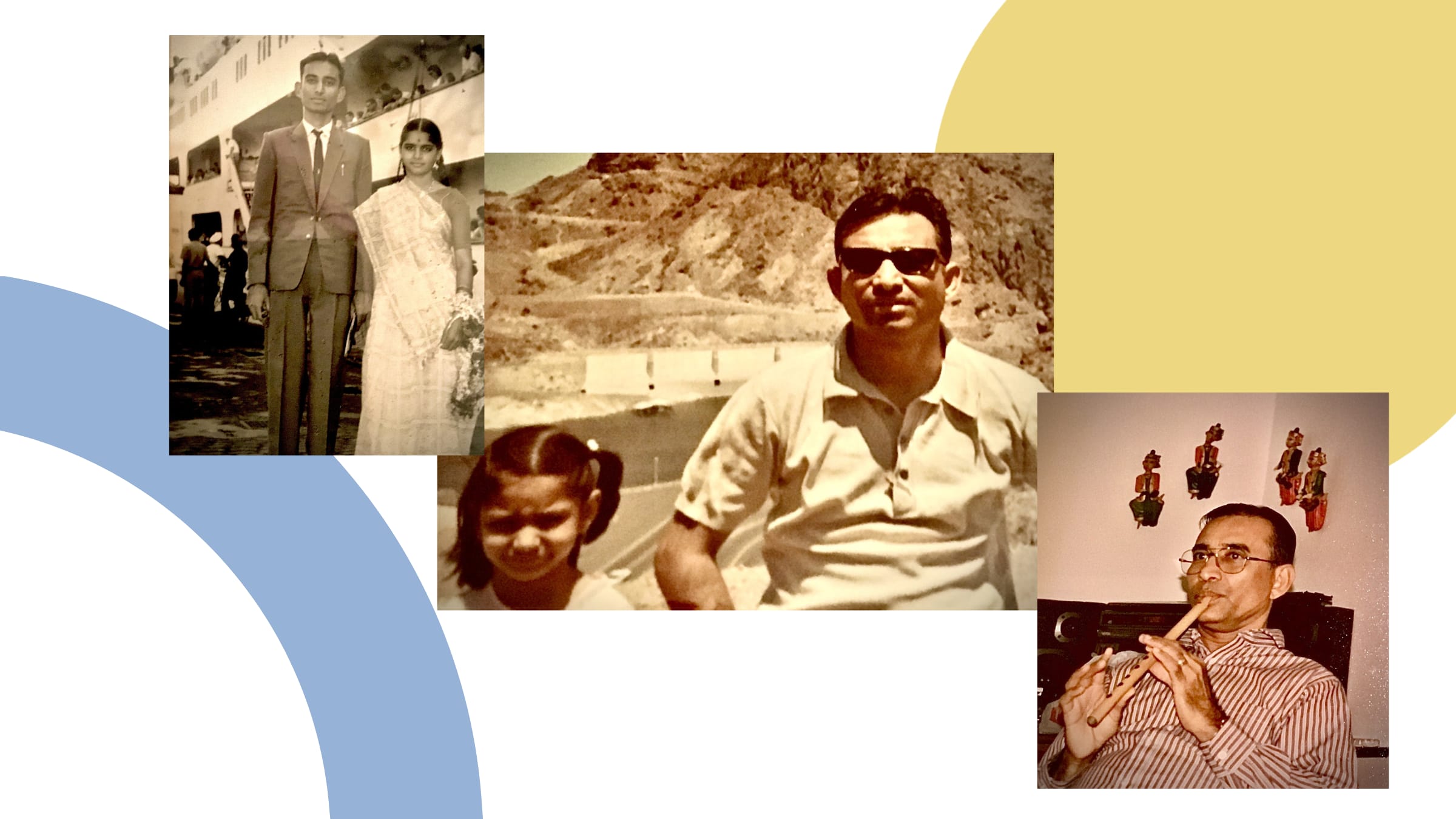 Collage of father and daughter