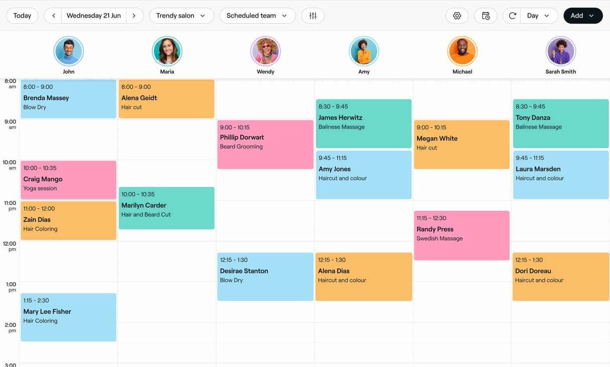 Panel de Reservalo mostrando el calendario de citas