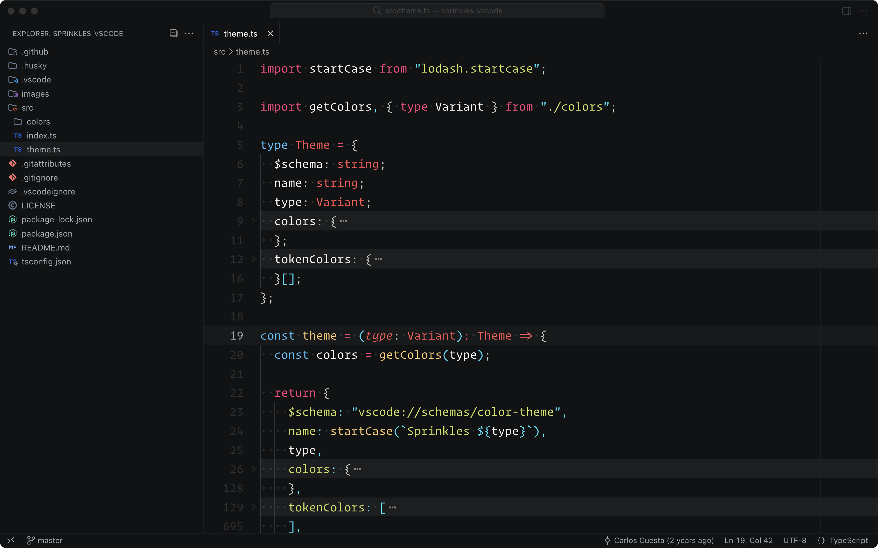 Sprinkles Theme VSCode Dark