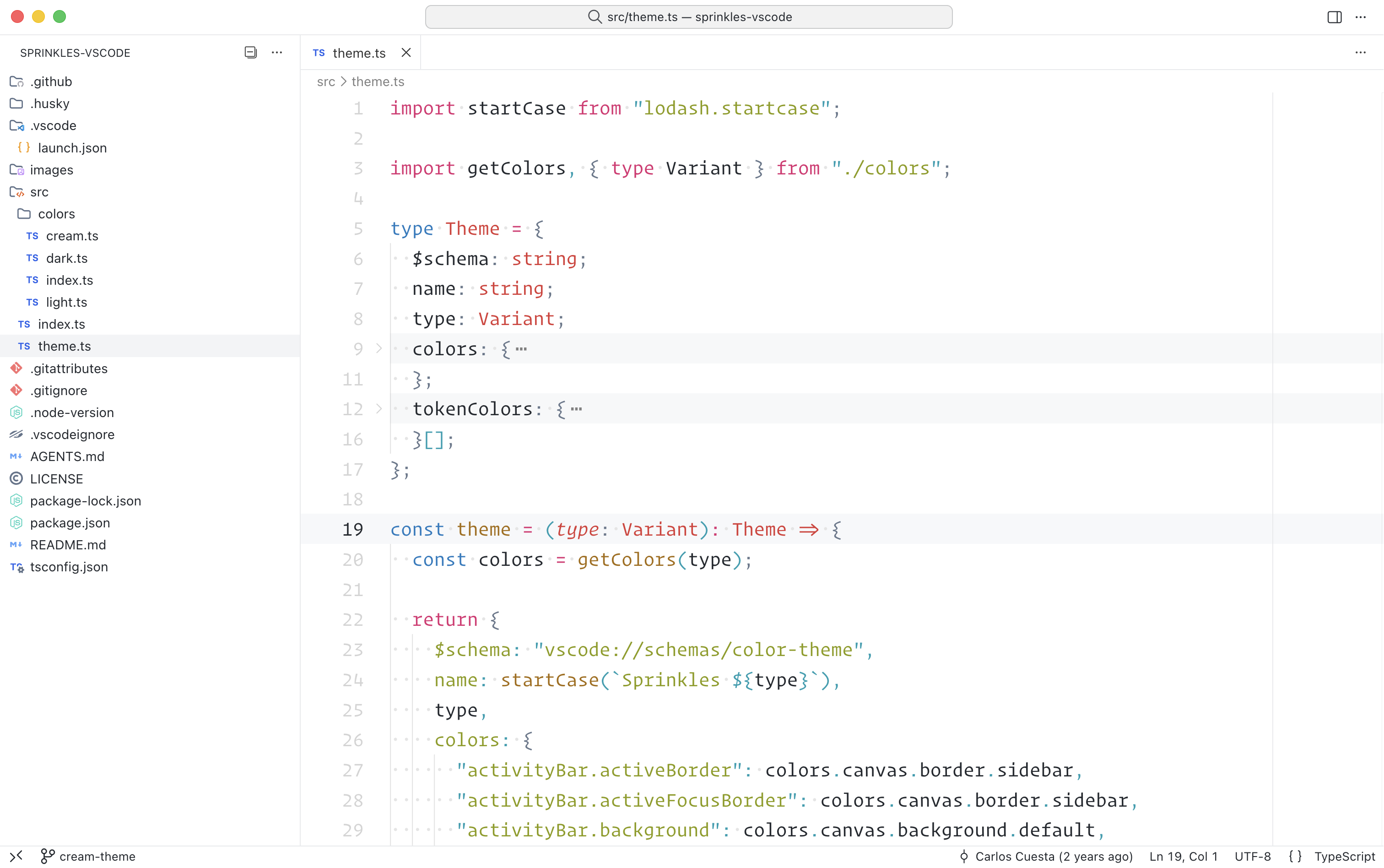 Sprinkles Theme VSCode Light