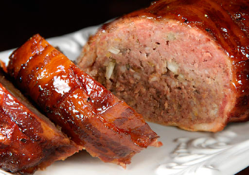 Smoked Bacon Wrapped Meatloaf with Jack Daniels Glaze