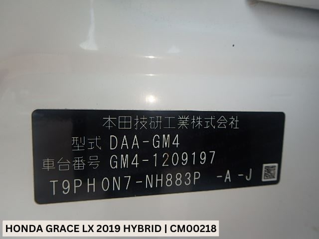 HONDA GRACE 2019 LX HONDA SENSING PEARL