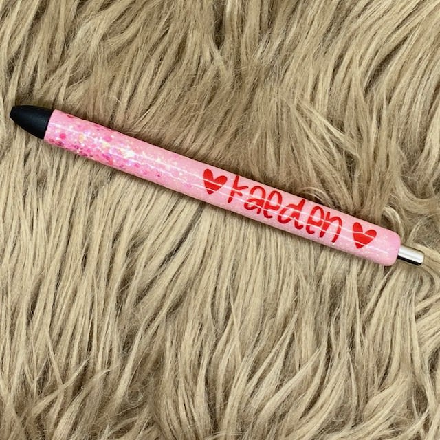 IMG_2850 Blue Glitter Pen Personalized with name on it.
