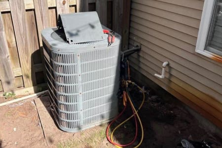 AC condenser before replacement