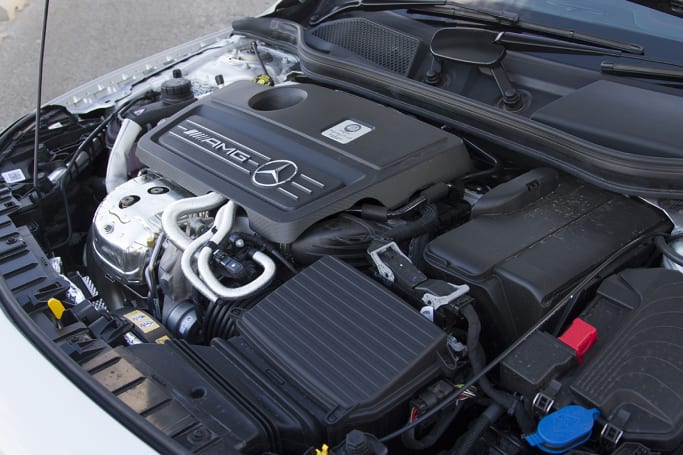 AMG's fabled 2.0-litre turbo four lurks under that higher bonnet. (image: Peter Anderson)