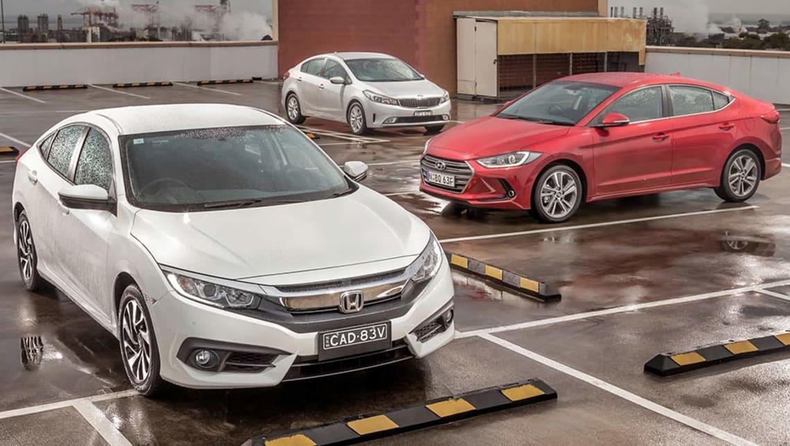Kia Cerato, Hyundai Elantra and Honda Civic sedan 2016 ...