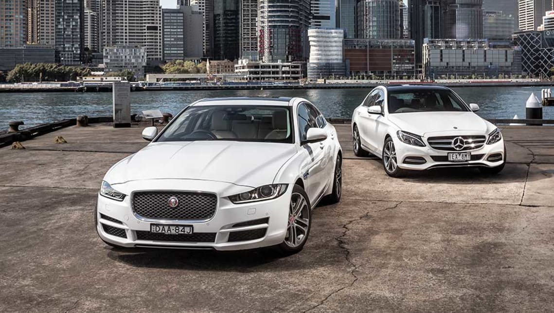 Jaguar Xe Prestige Vs Mercedes Benz C200 2015 Review Carsguide