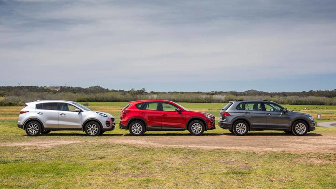 Kia Sportage, Mazda CX-5 and Volkswagen Tiguan 2016 review ... Kia Sportage, Mazda CX-5 and Volkswagen Tiguan 2016 review ...