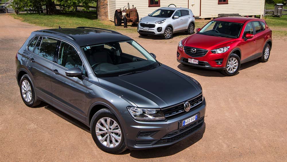 Kia Sportage Mazda Cx 5 And Volkswagen Tiguan 2016 Review