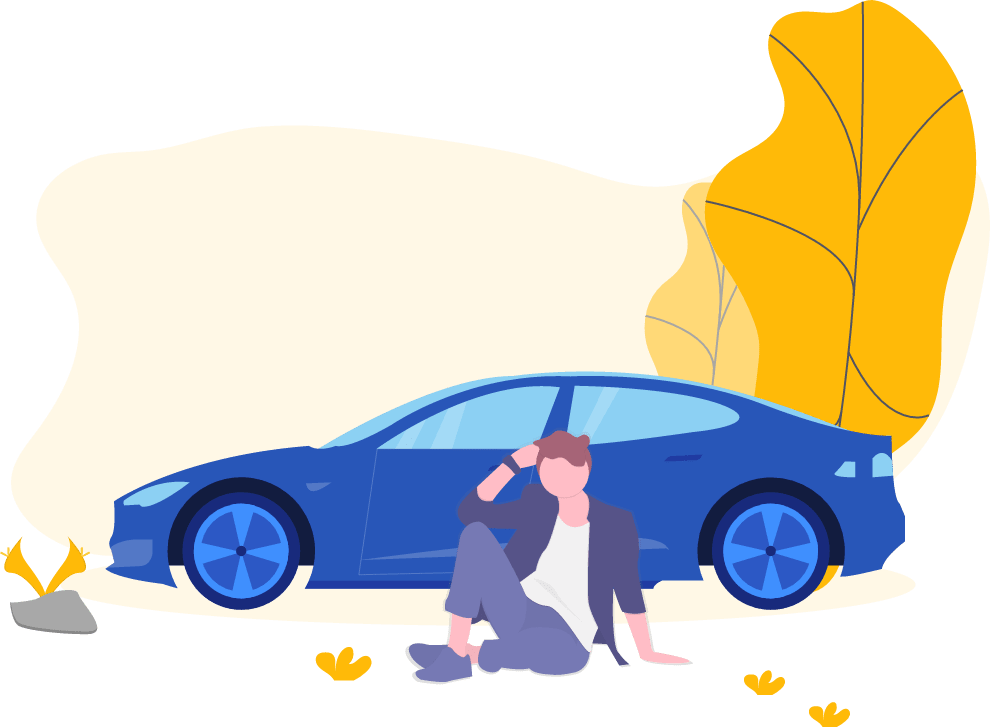 person with car illustration